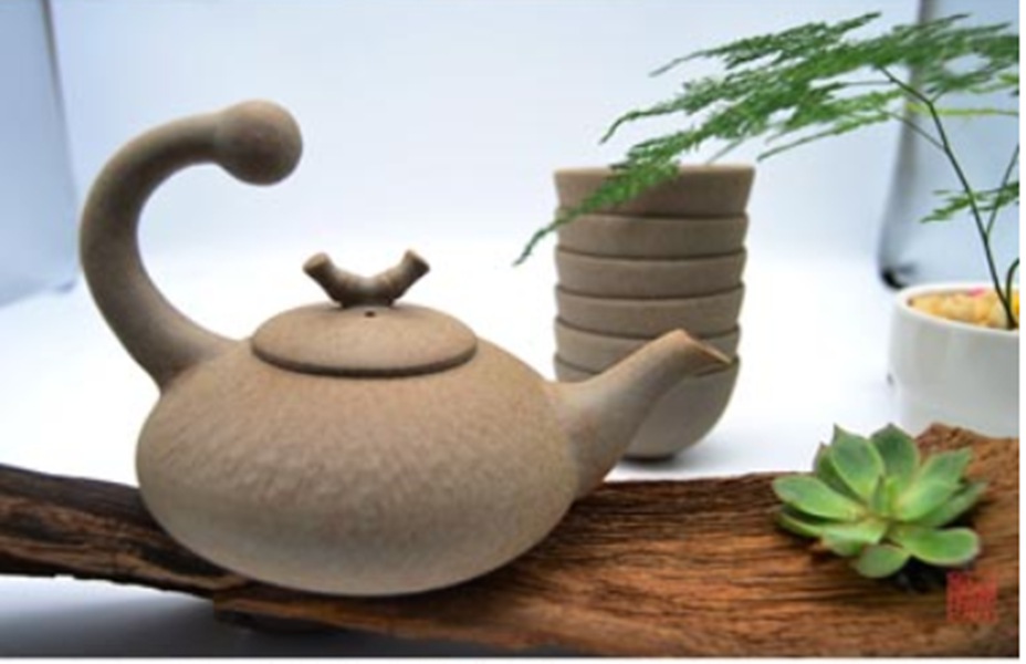 定瓷茶器：原礦粗瓷一枝獨秀套裝，精美跳刀紋裝飾，更顯與眾不同